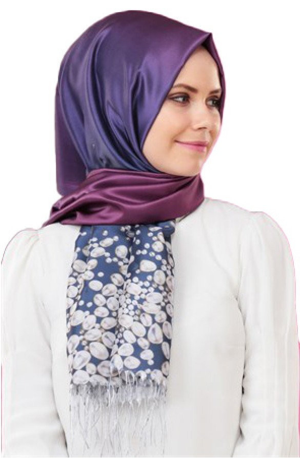 Cachmira Dijital Tafta Mor Şal